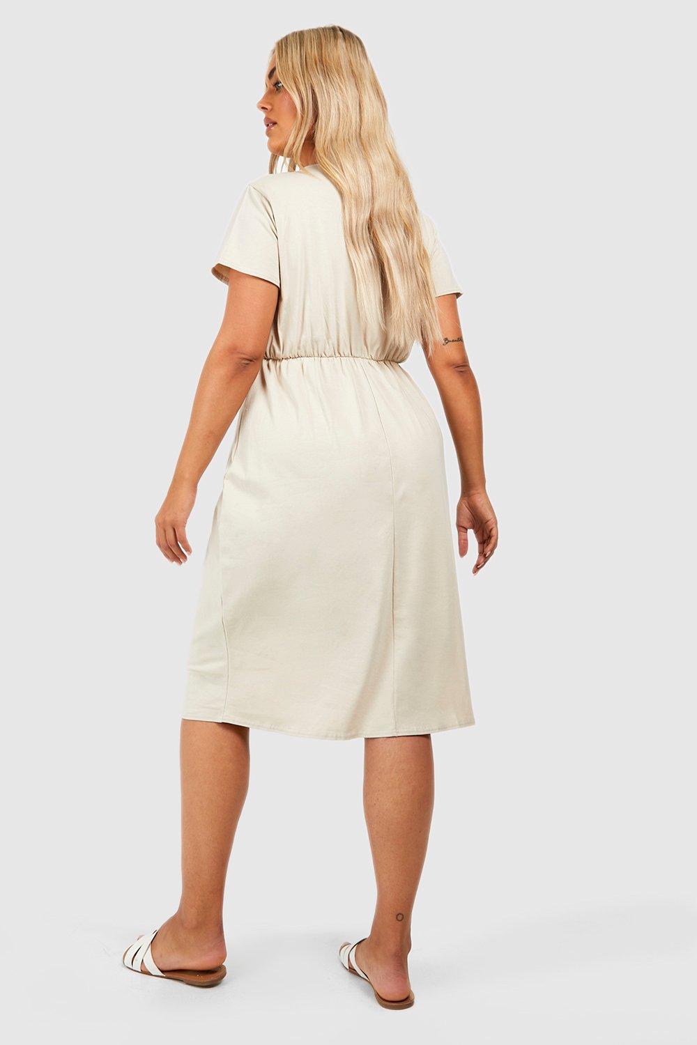 Midi dress clearance with elastic waist