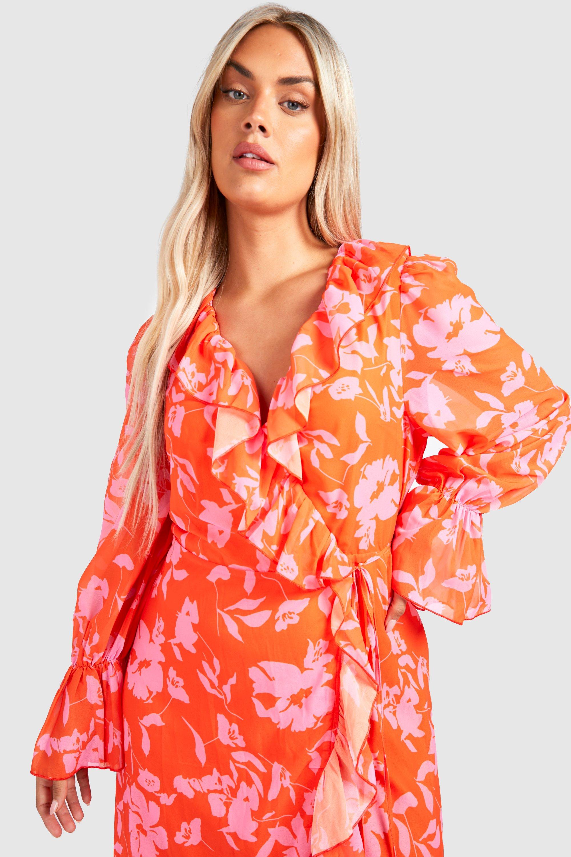 Outrageous fortune ruffle wrap hot sale dress