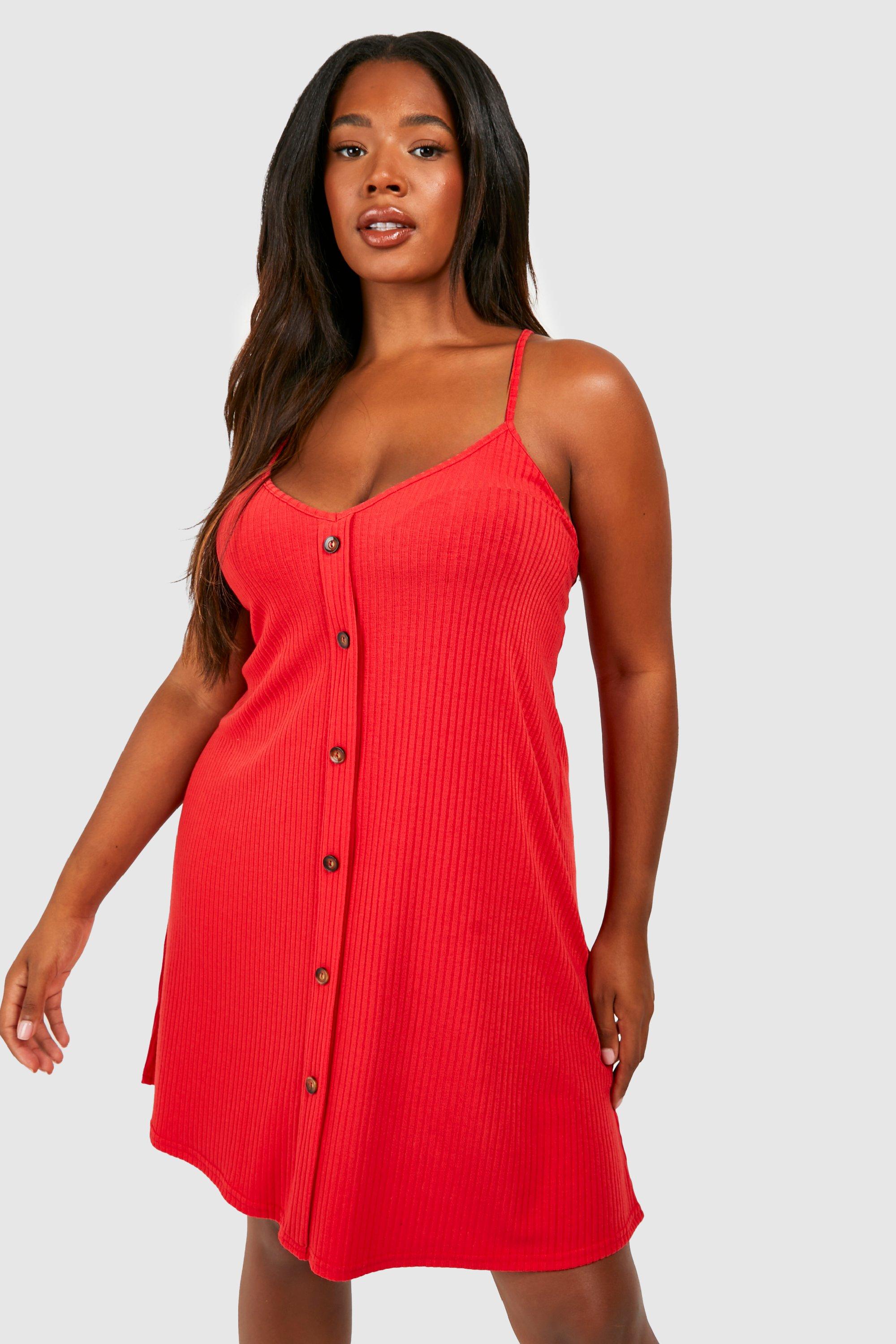 Plus size discount red swing dress