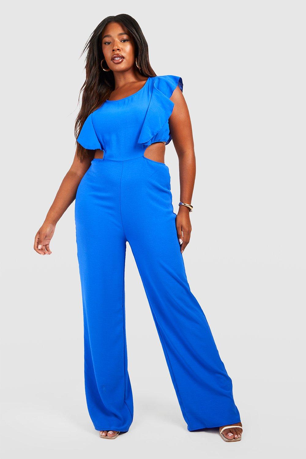 Blue jumpsuit hot sale boohoo