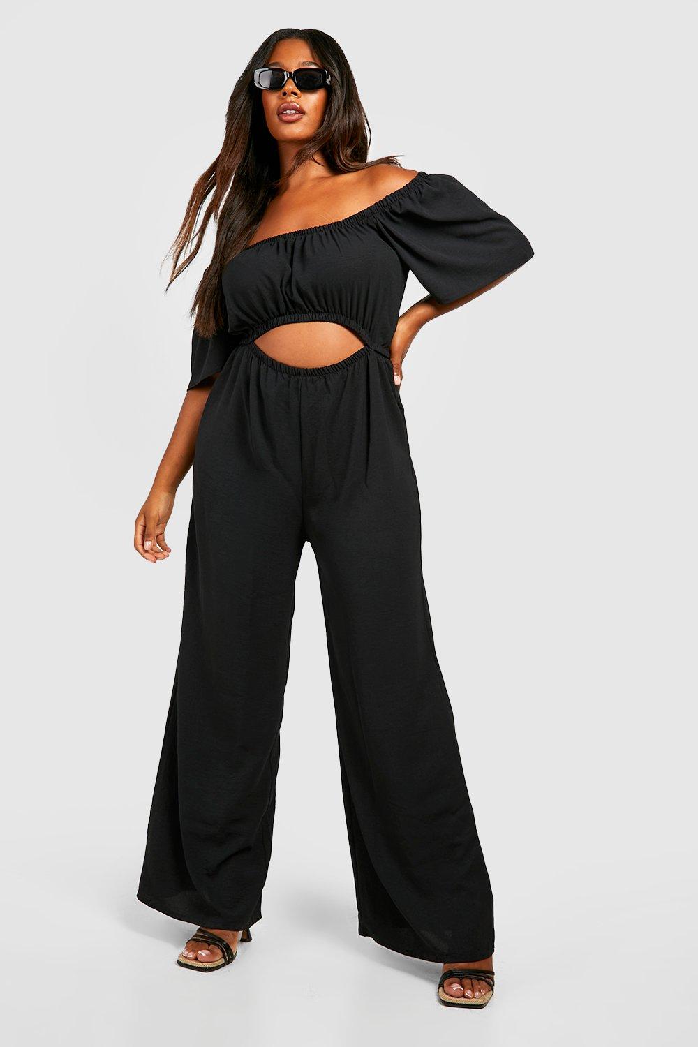 Plus size off the hotsell shoulder jumpsuit