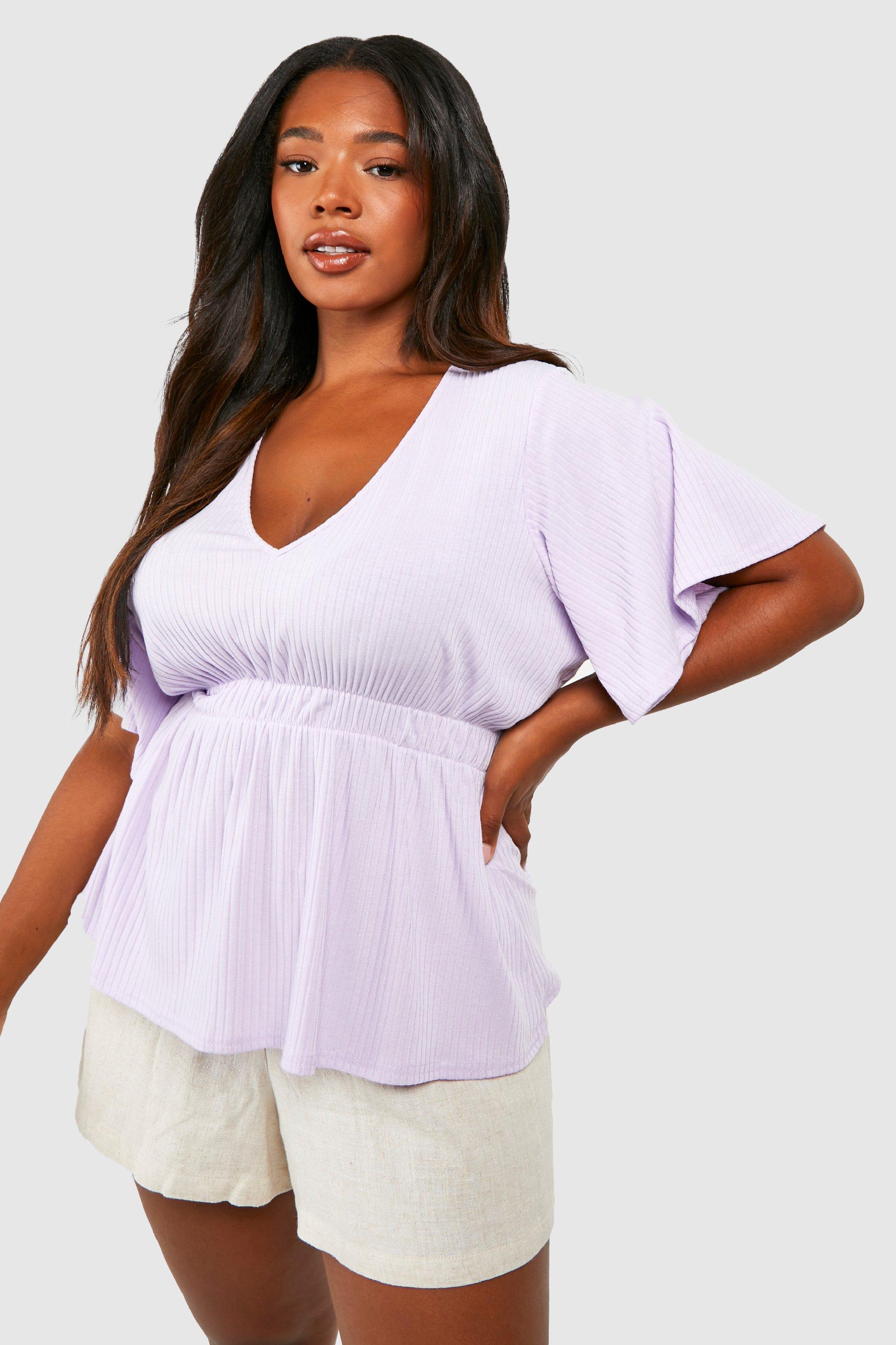 White peplum outlet plus size top