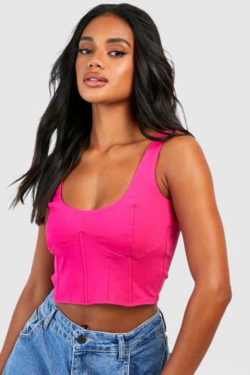 Pink V Hem Detail Bengaline Corset