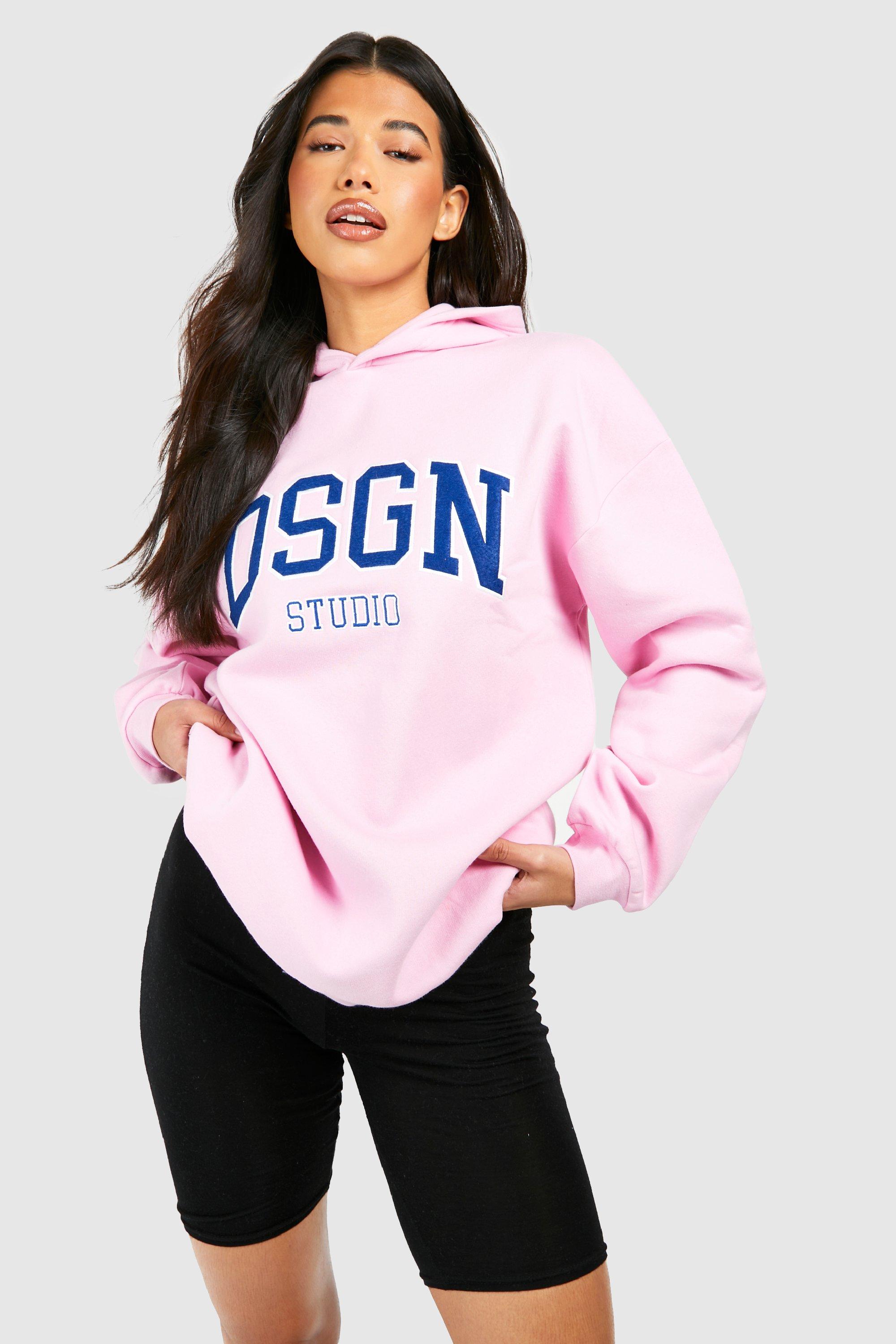 Rose embroidered 2024 applique sweatshirt