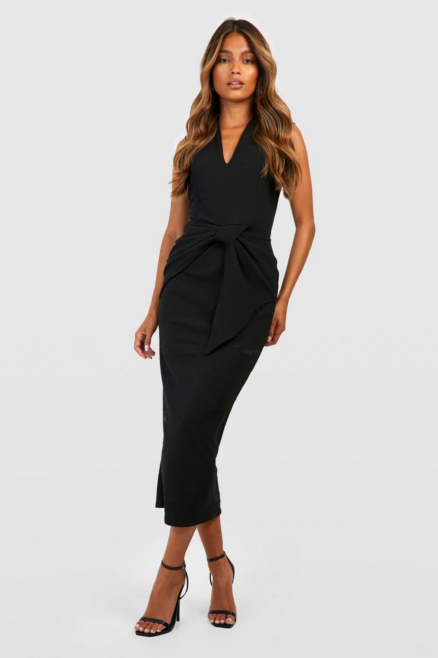 Black Midi Dresses | Black Mid-Length Dresses | boohoo UK