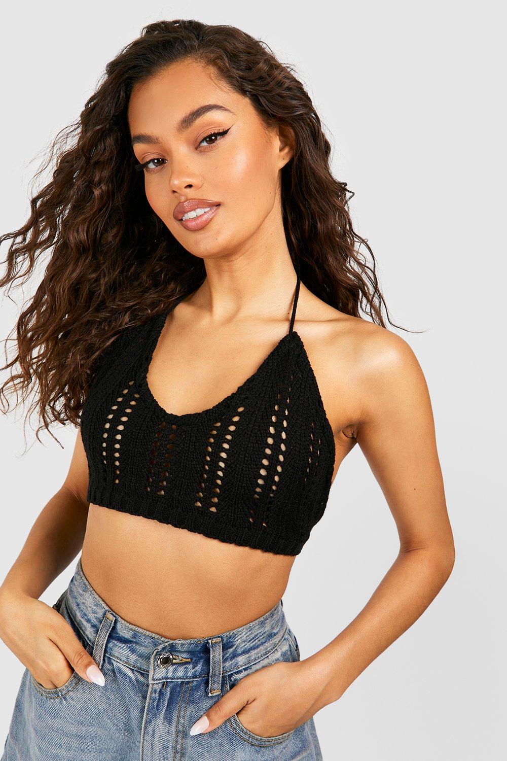 Black crochet hot sale bralet