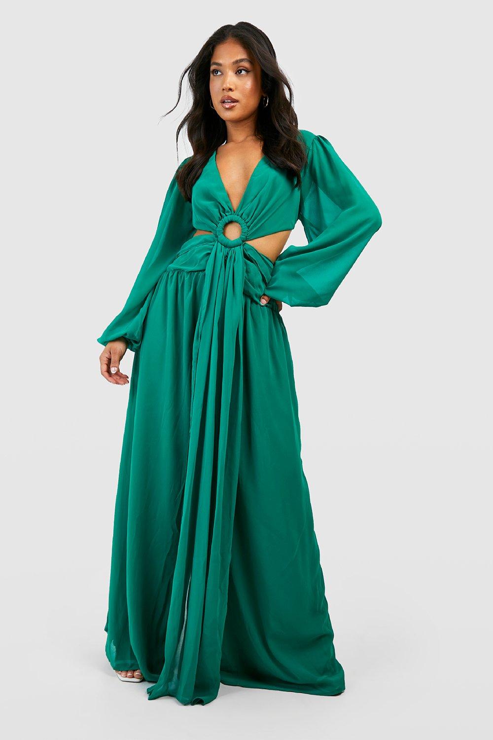 Green cheap chiffon jumpsuit