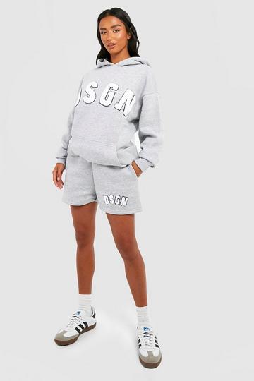 Petite Dsgn Studio Embroidered Sweat Short grey