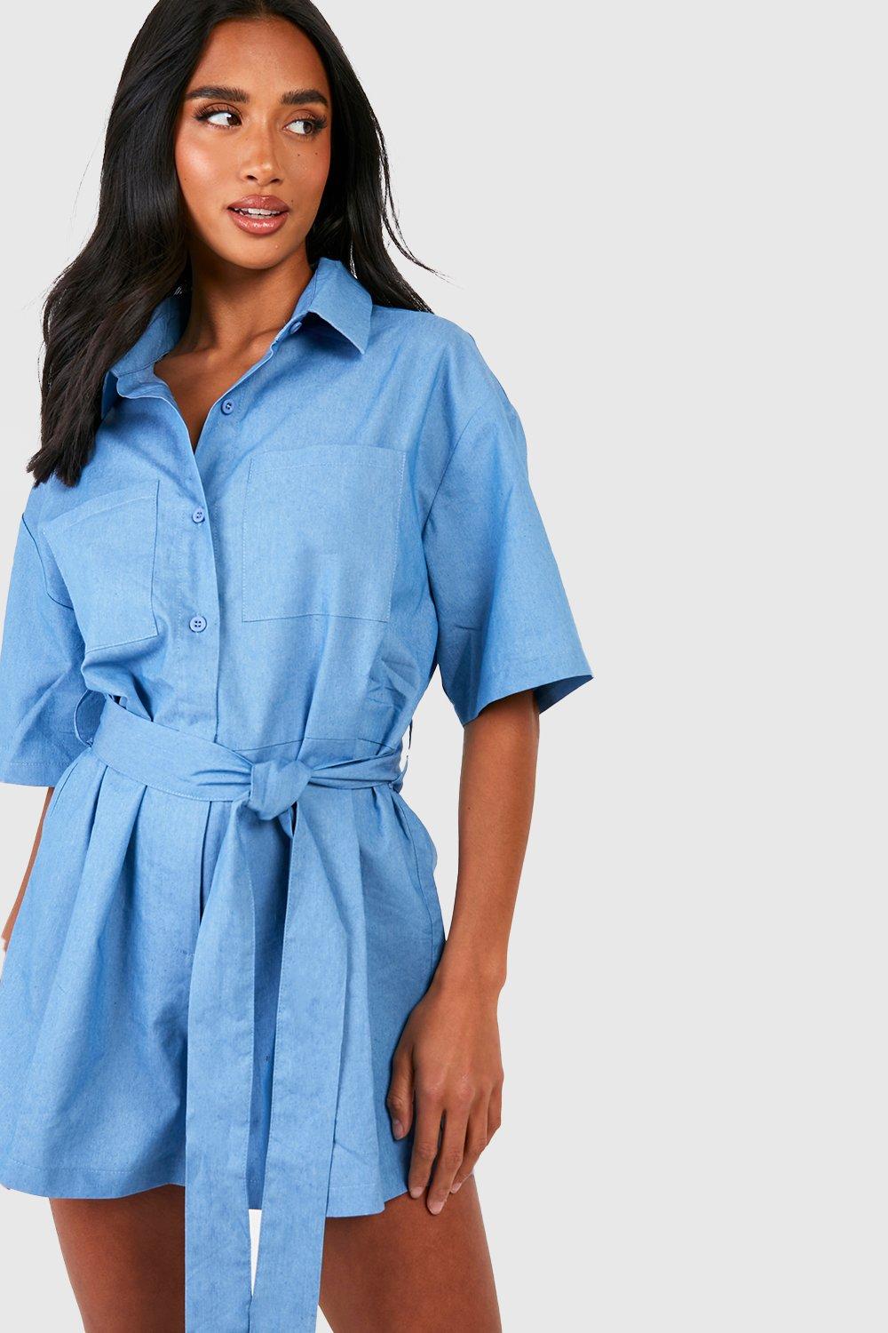 Chambray Denim Romper Chambray Denim Romper
