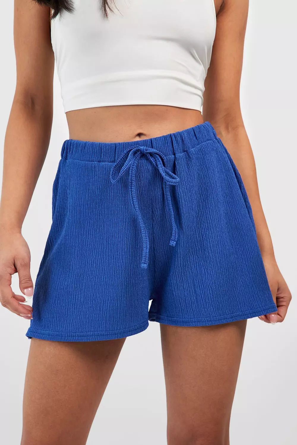 petite shorts with elastic waist