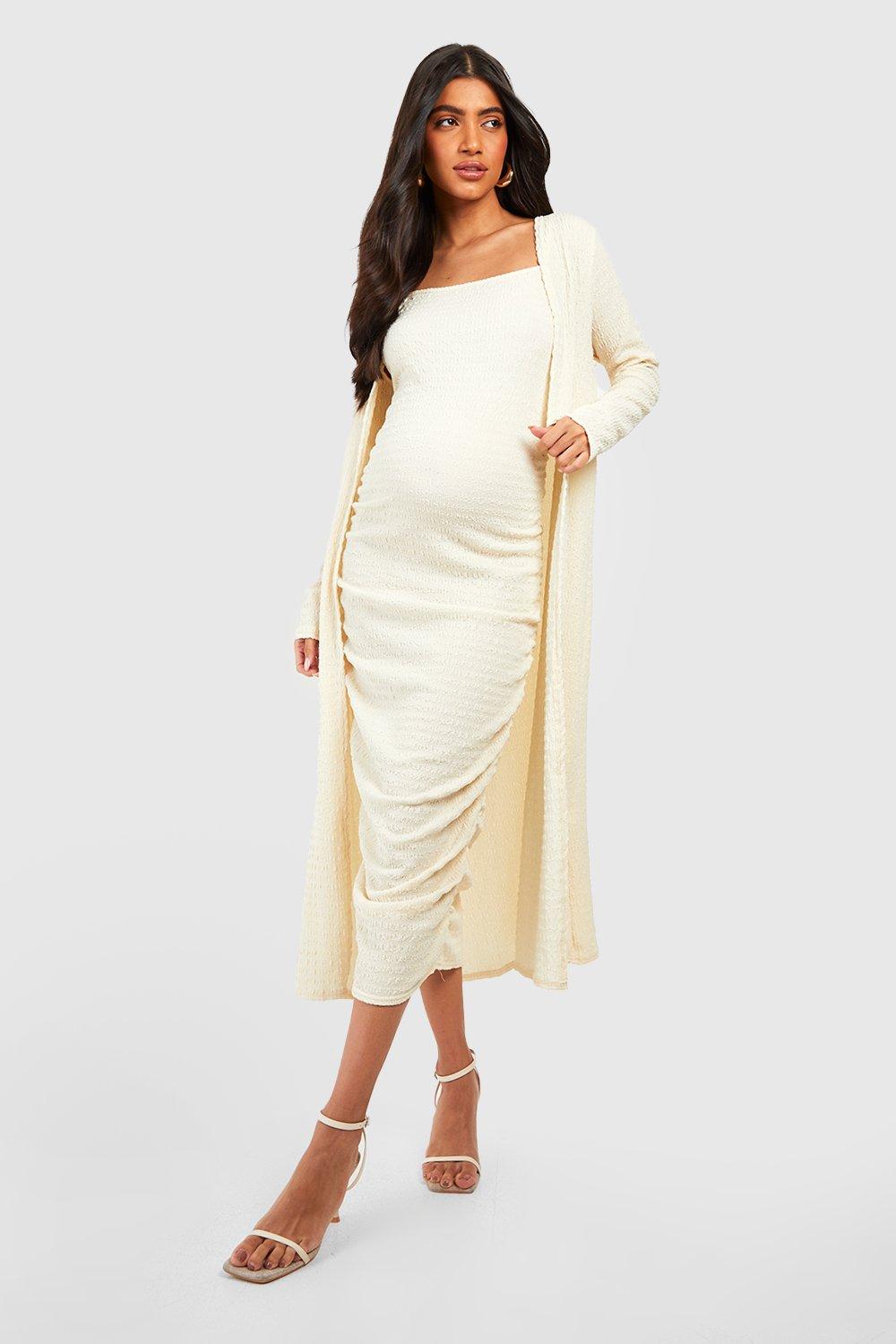 Maternity dress outlet with cardigan