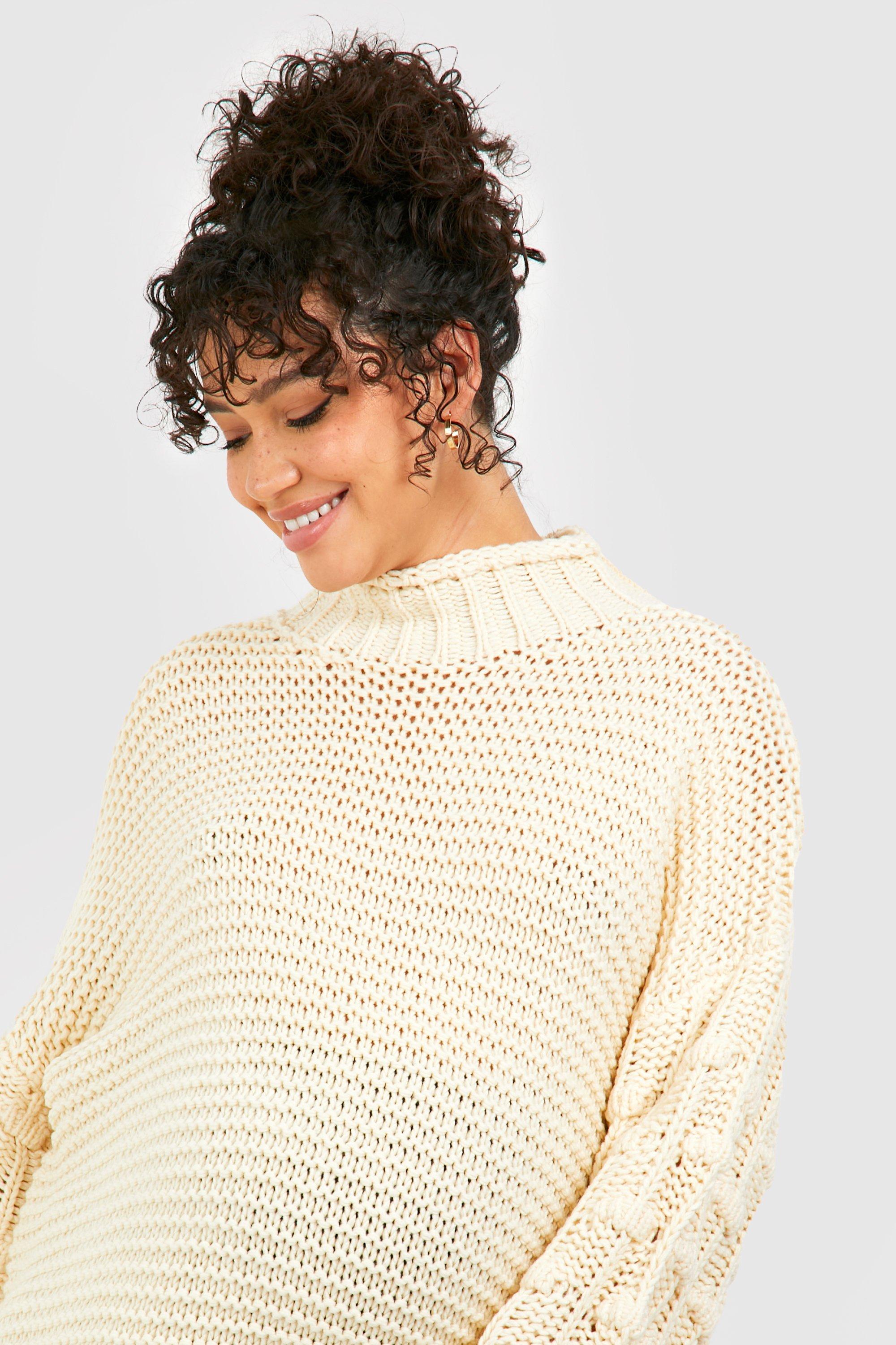 Beige chunky hot sale knit jumper