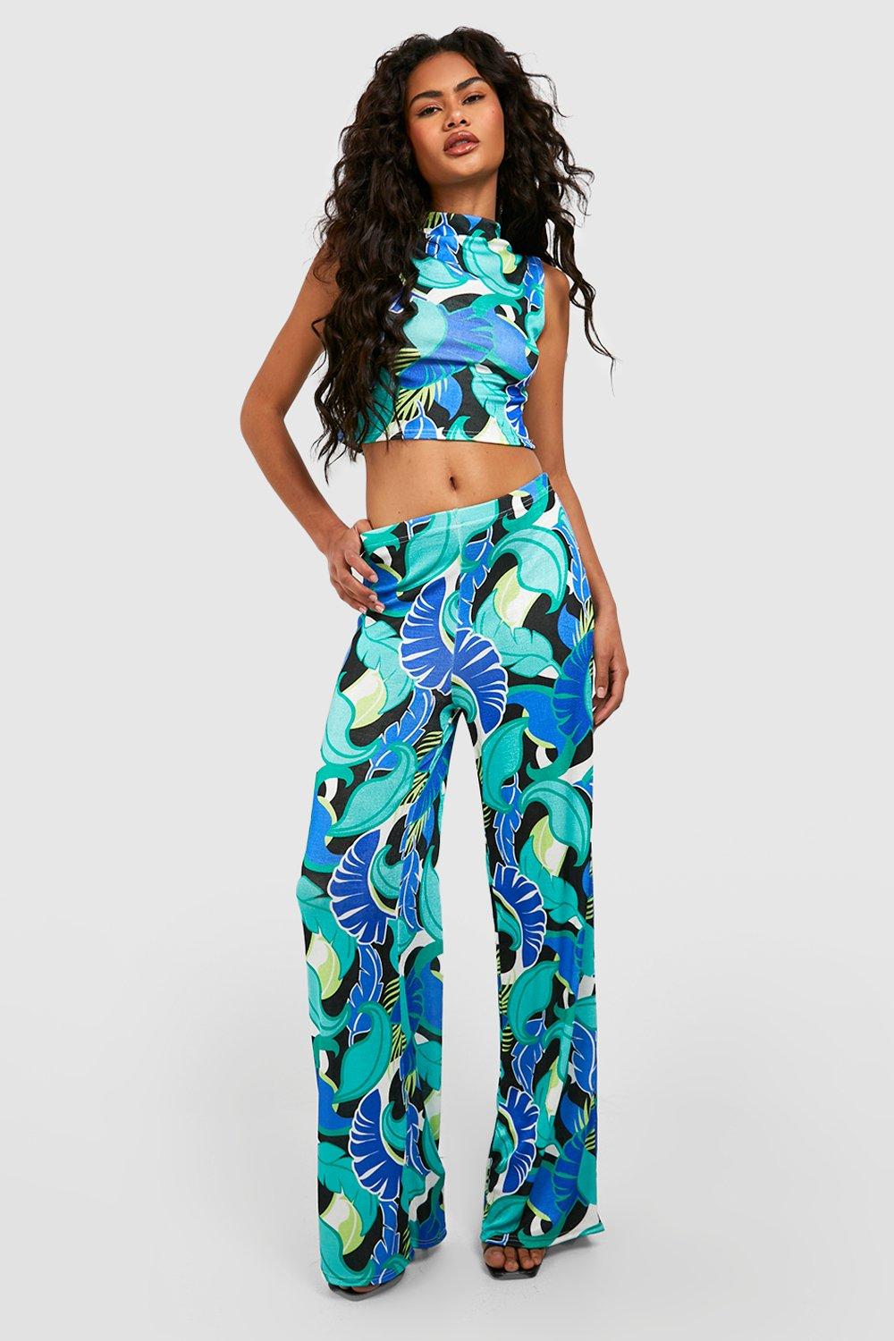 Pantalon imprimé tropical femme new arrivals