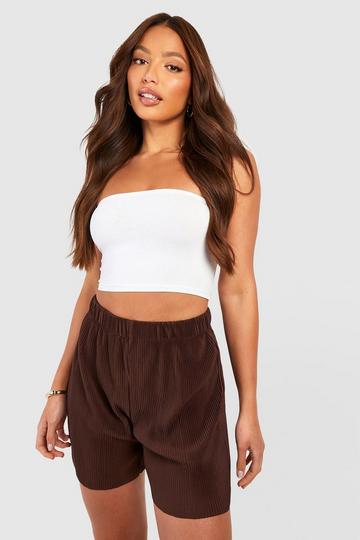 Tall Plisse Shorts chocolate