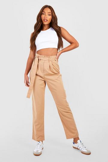 Tall Paperbag Waist Tapered Trouser camel