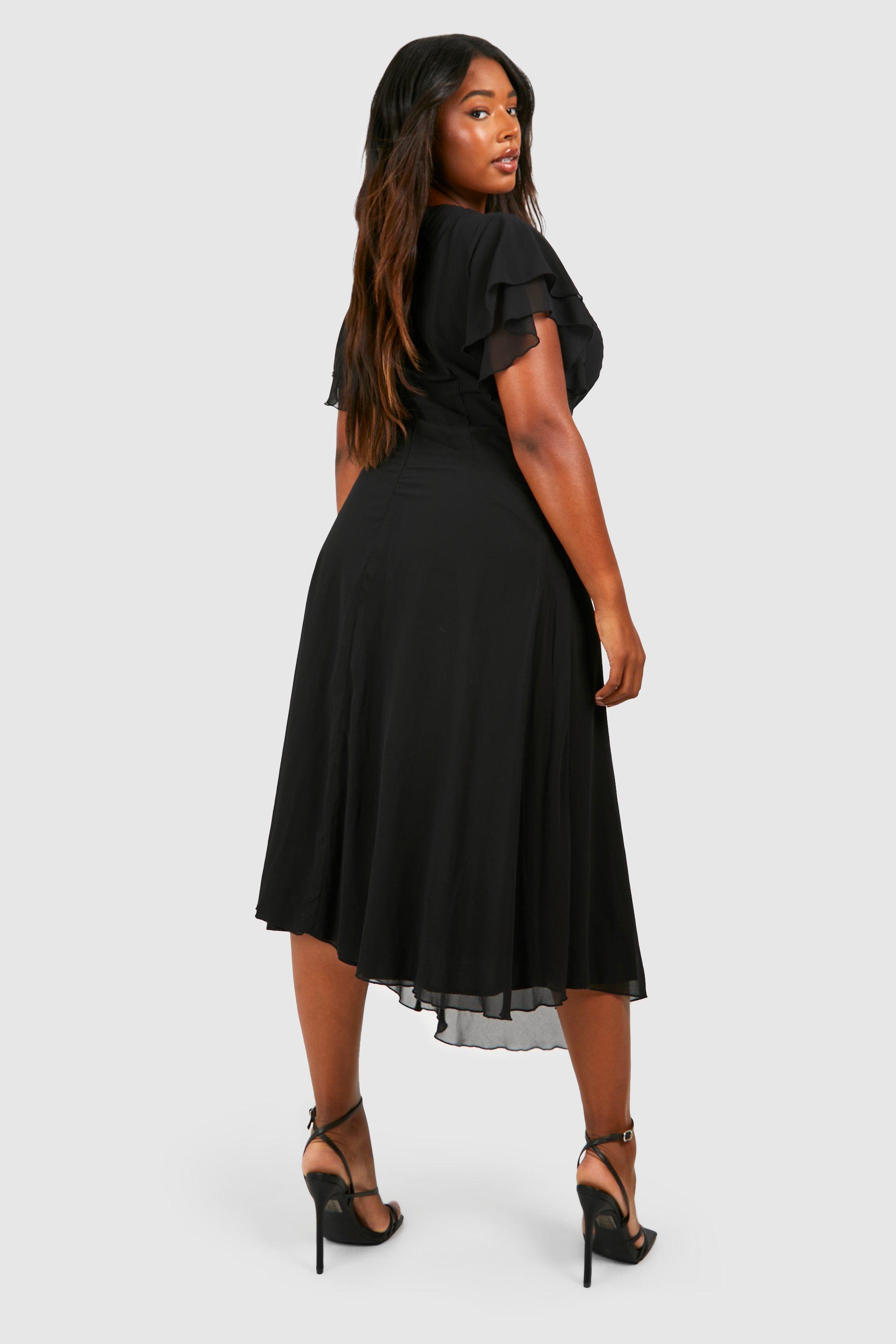 Black midi sale dress boohoo