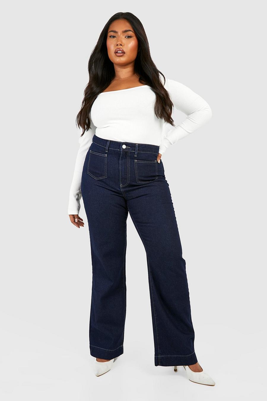 Grande taille - Jean large à poches, Dark blue