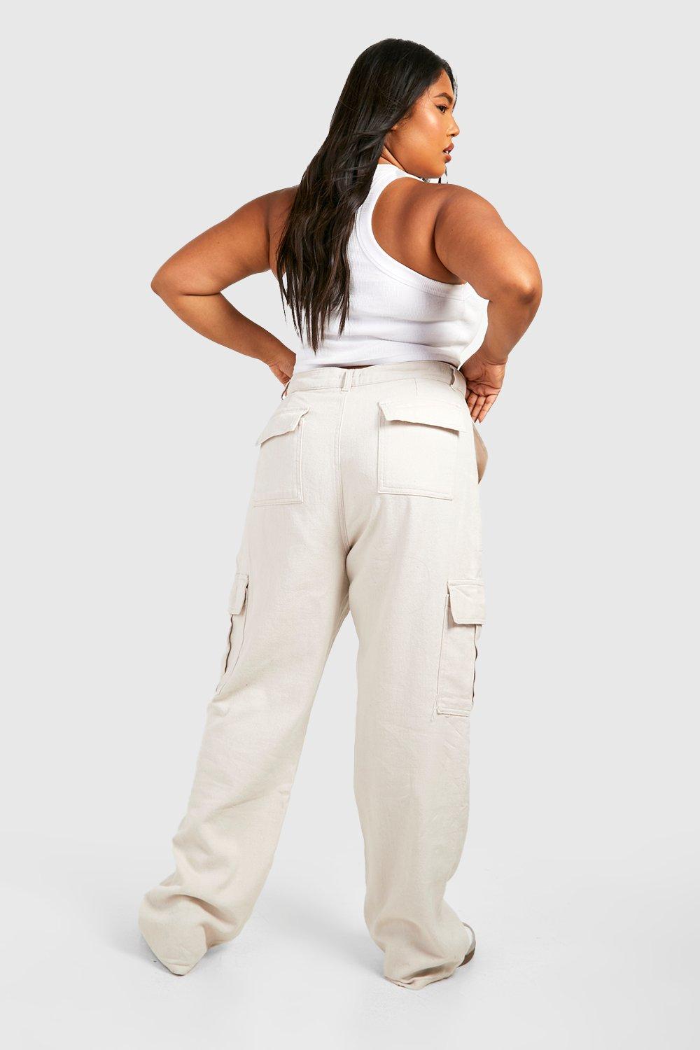 Plus Loose Wide Leg Cargo Jeans