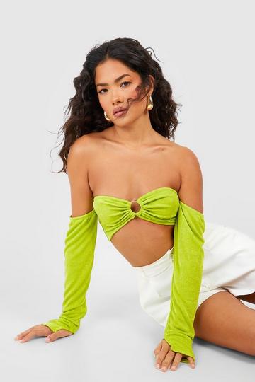 Bandeau Metal Trim Top lime