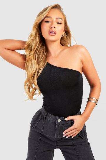 Bodysuit Met Eén Blote Schouder En Ruches black