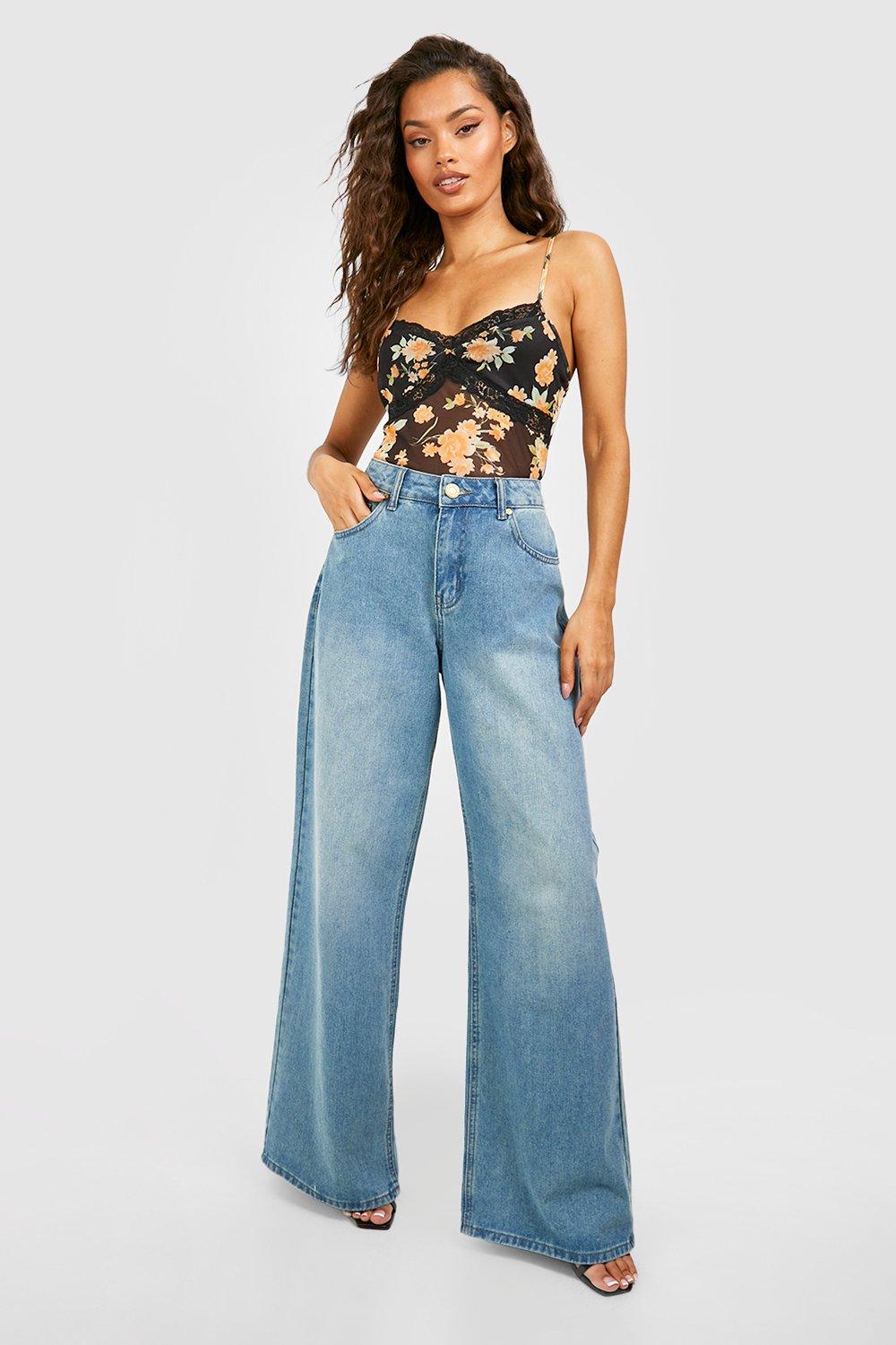 Lace bodysuit with store high waisted jeans