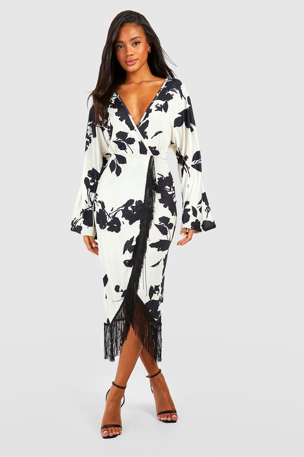 Floral print sale kimono dress