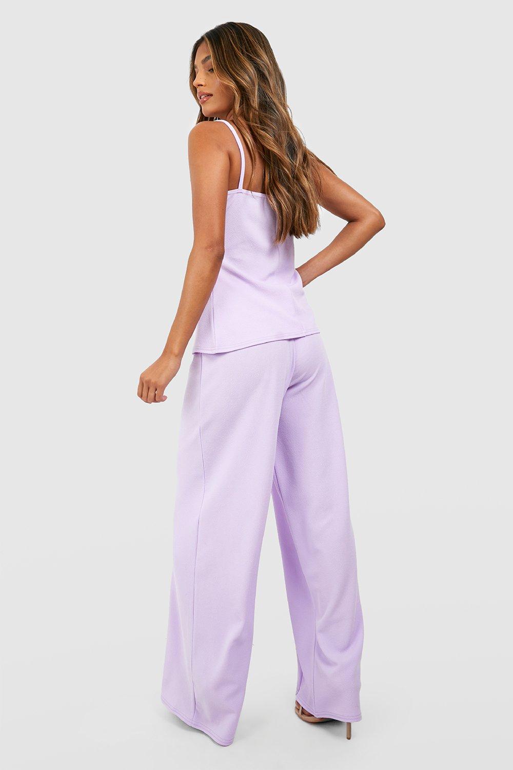 Jersey Crepe Wide Leg Trousers boohoo