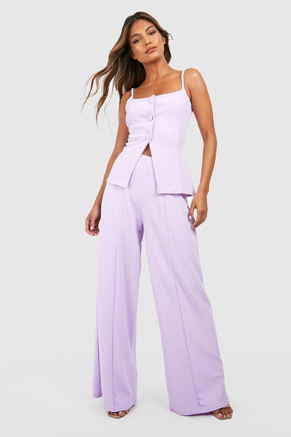 Crepe Wide-Leg Pants