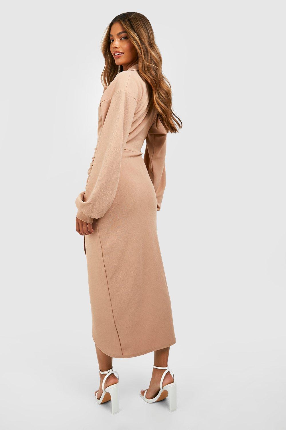 Robe outlet chemise camel