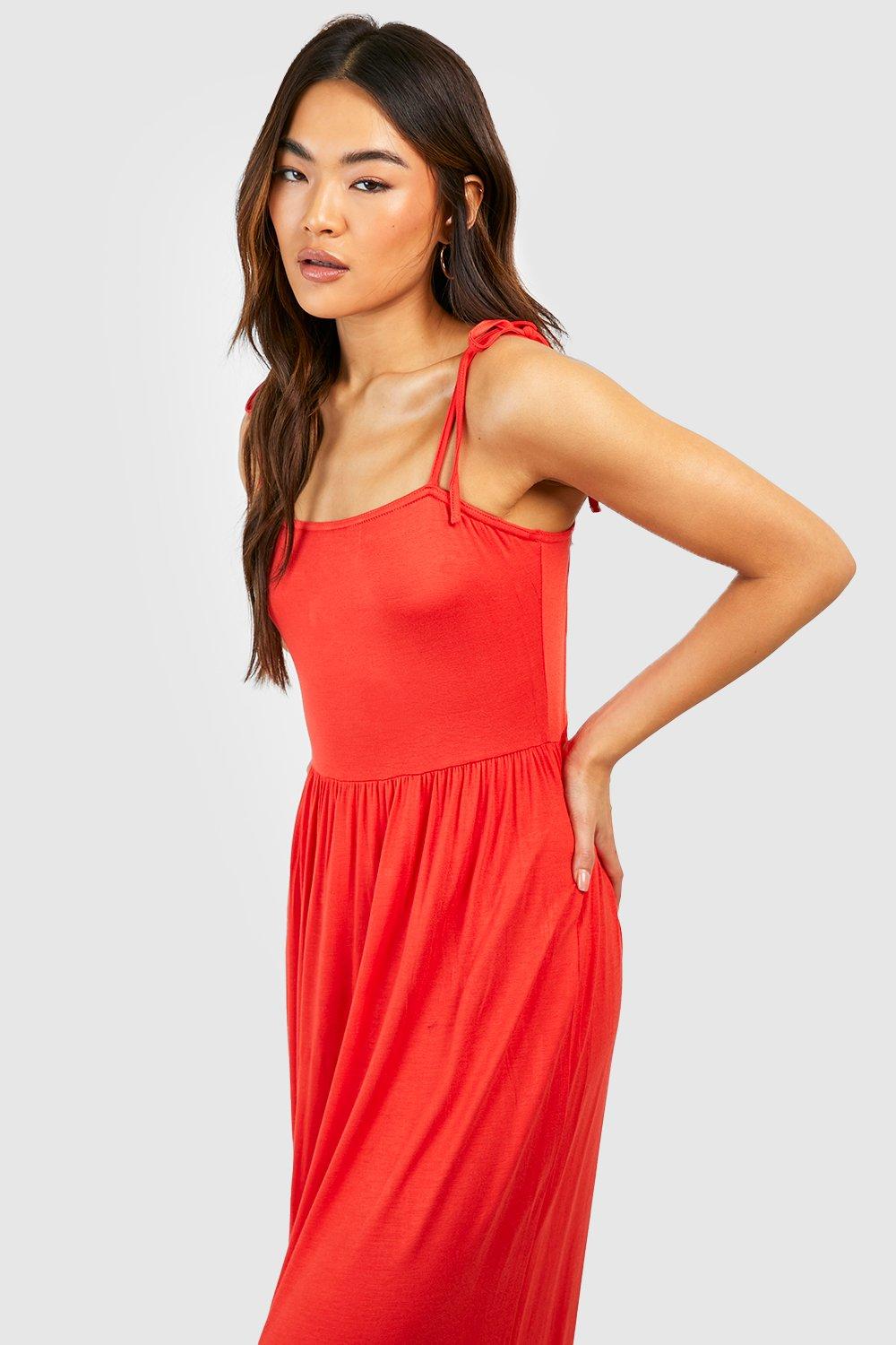 Strappy Ruffle Hem Maxi Dress