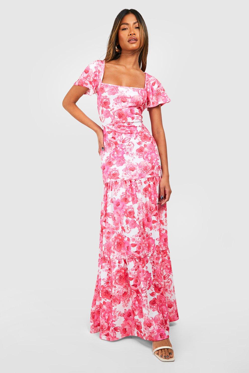 Ditsy Floral Ruffle Maxi Dress | Boohoo USA