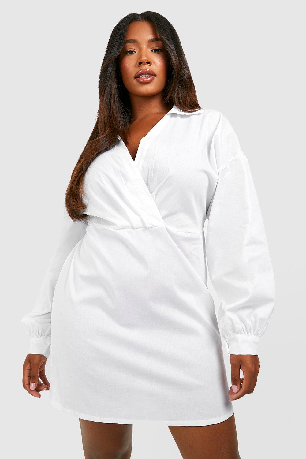 White shirt shop dress boohoo