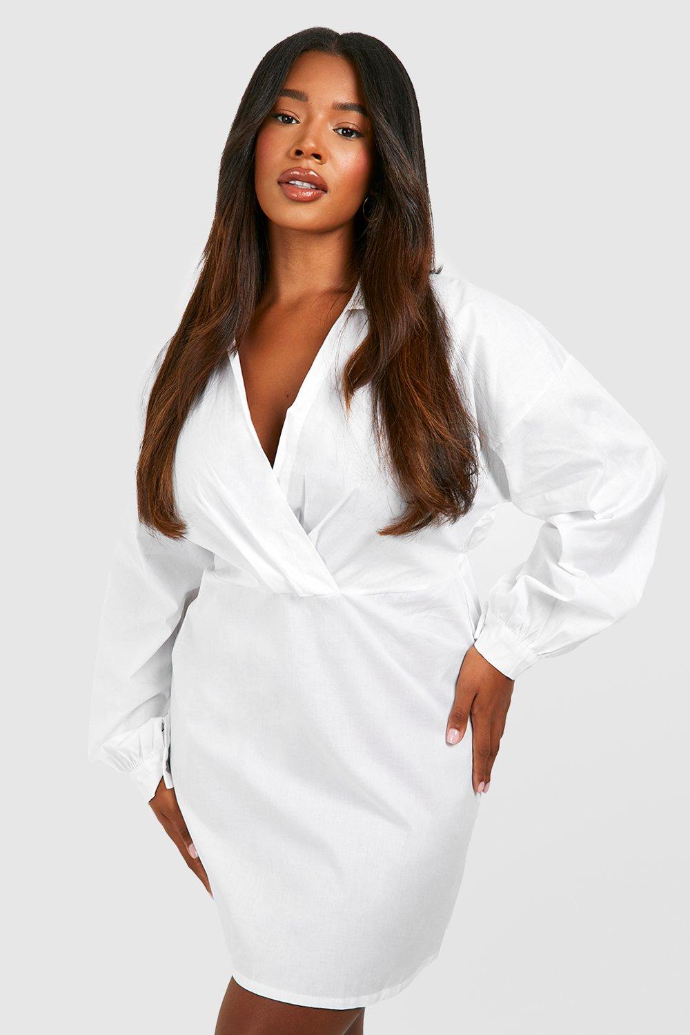 Plus Wrap Shirt Dress