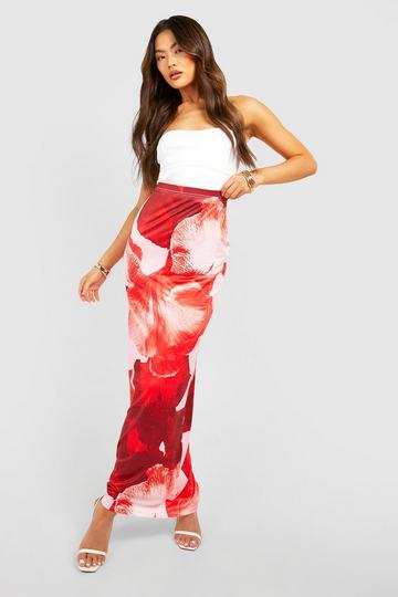 Maxi Rok Met Wazige Bloemen pink