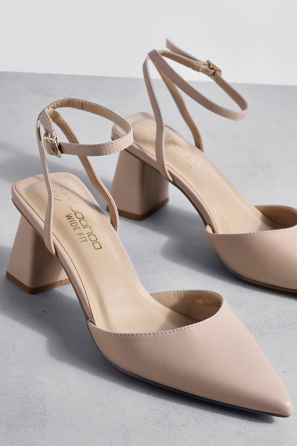 Wide fit shop nude block heels