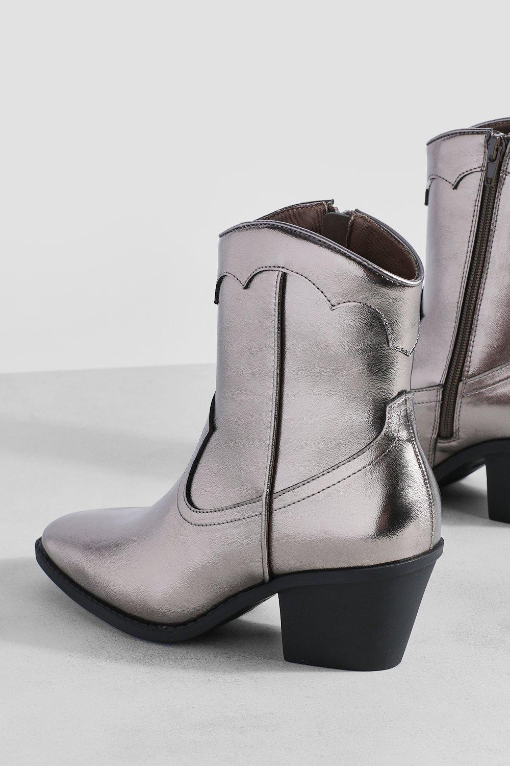 Grey western sale ankle boots