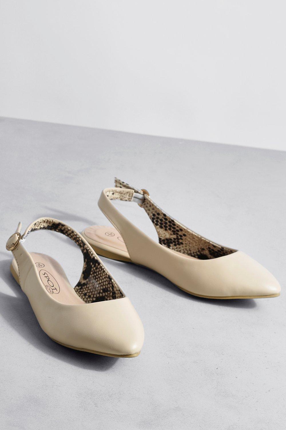 Flat sales pointed slingbacks