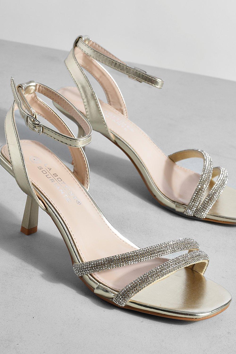 Silver low shop high heels