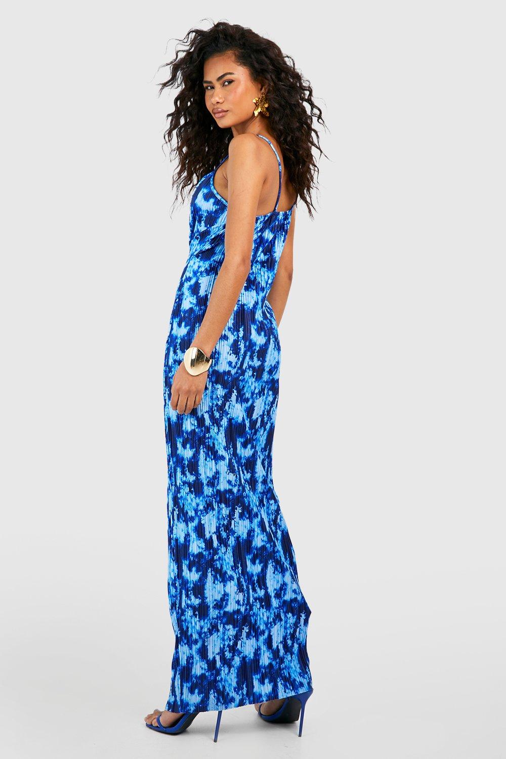 Blue strappy hotsell maxi dress