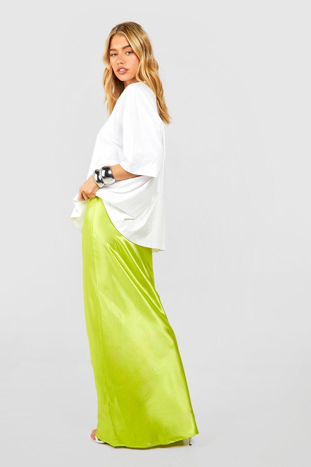 Satin Bias Maxi Skirt boohoo