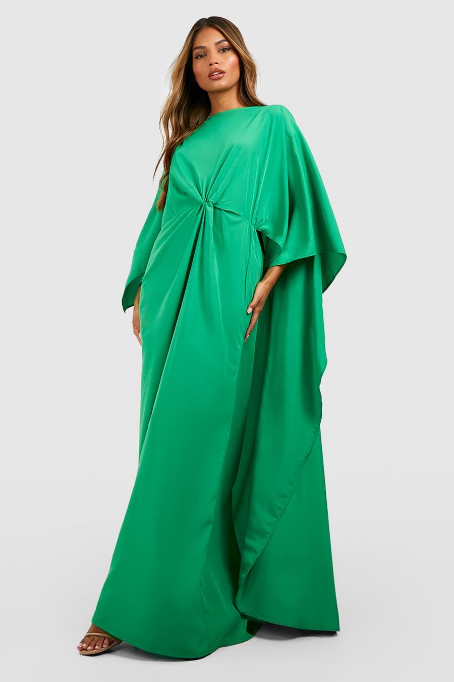 Bright green Twist Detail Cape Maxi Dress image number 1