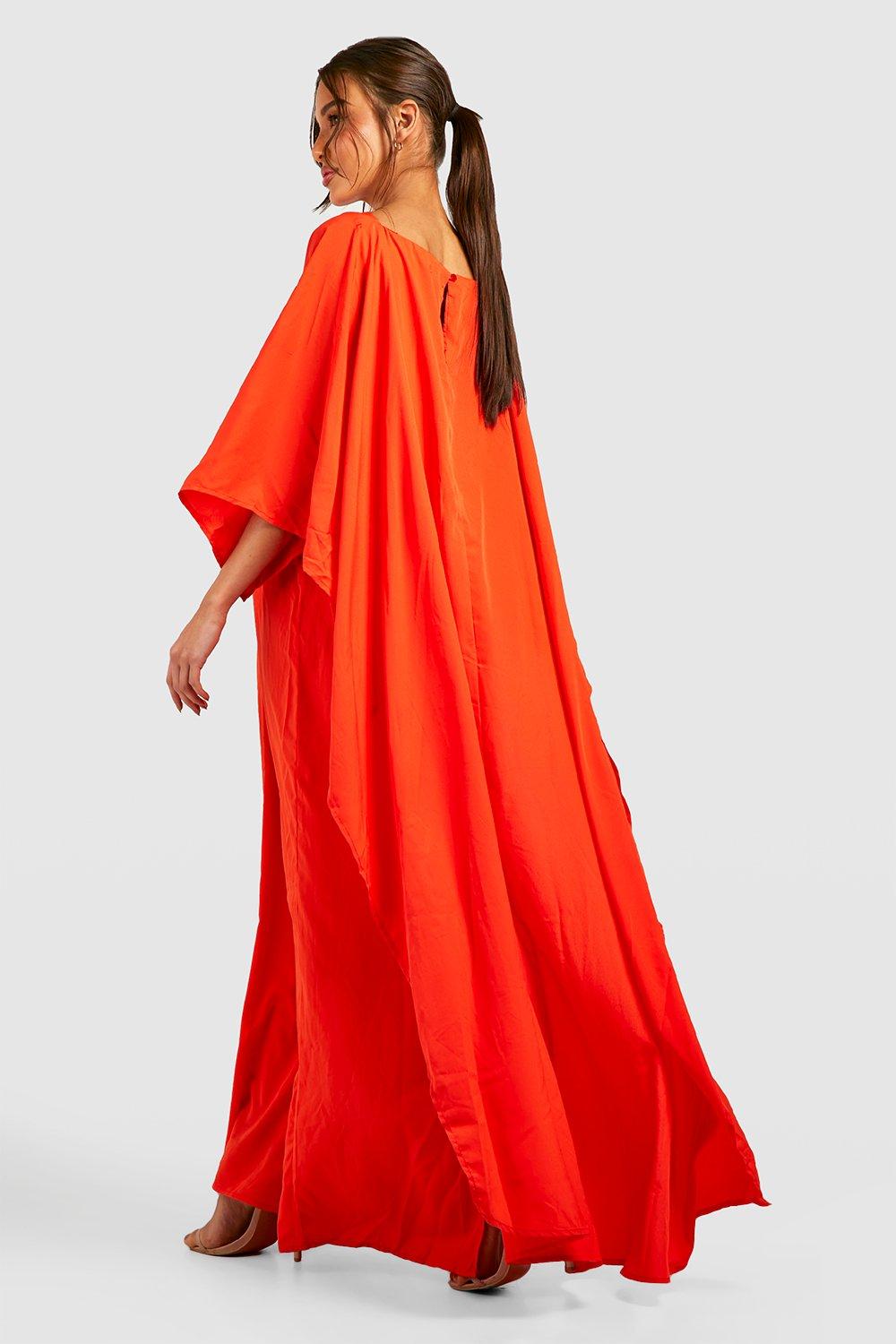 Twist Detail Cape Maxi Dress