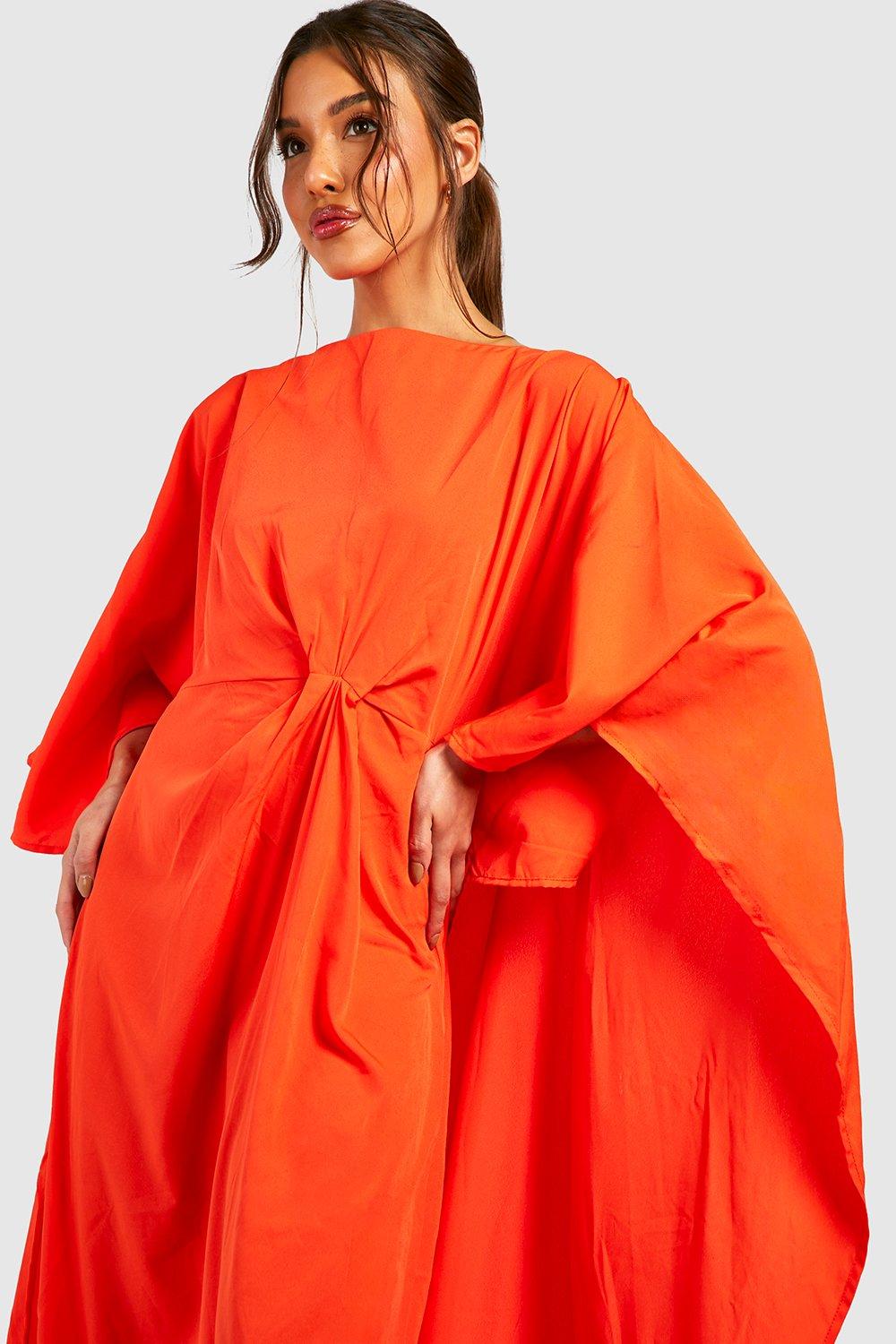 Boohoo red hot sale cape dress