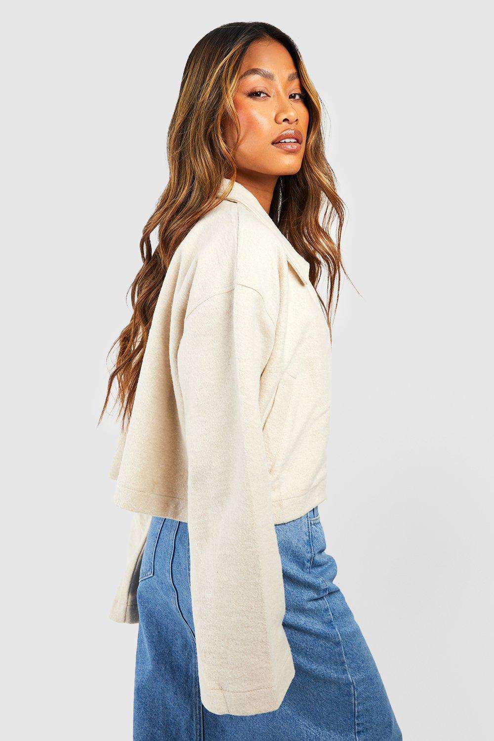 Stone cropped deals cord jacket