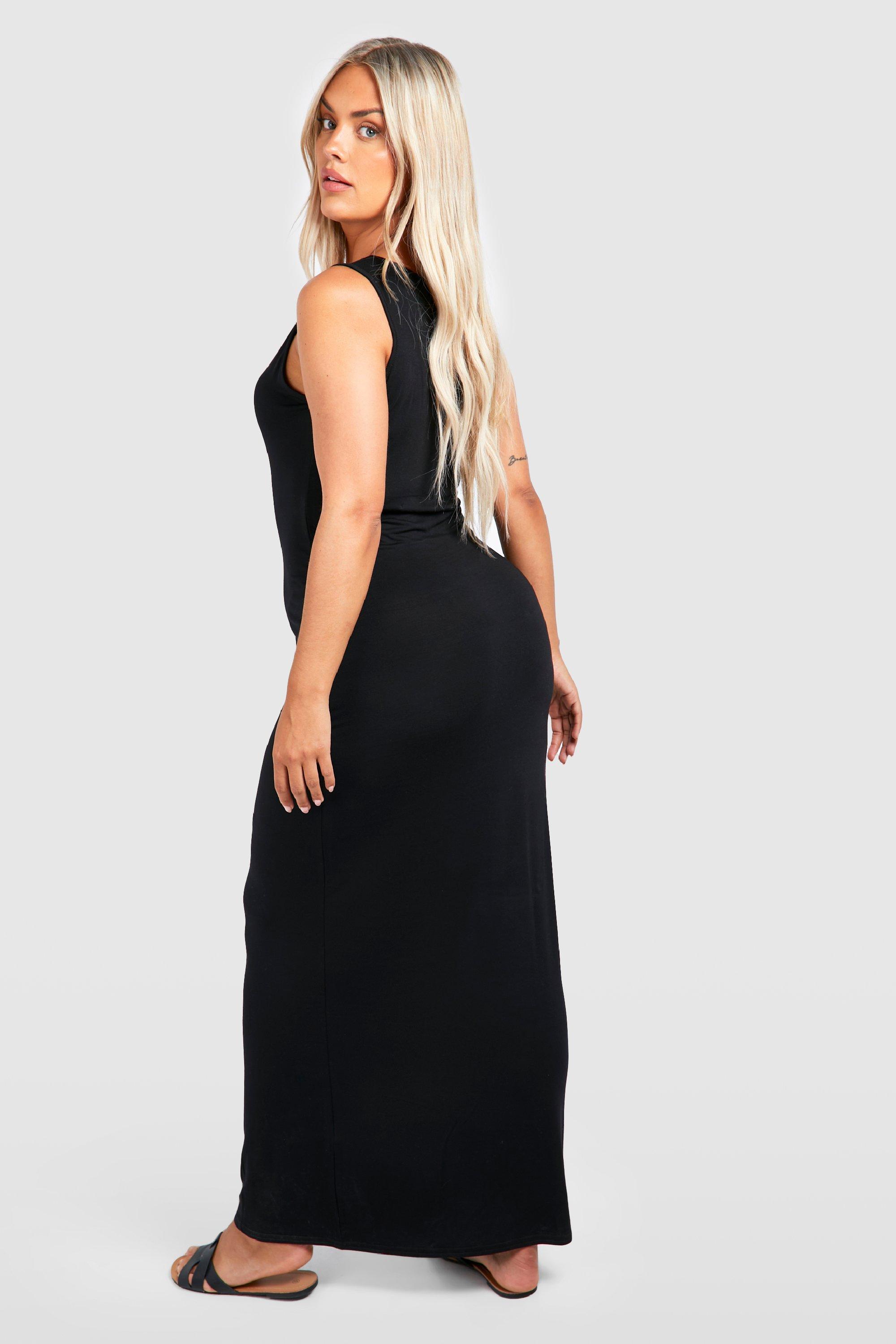 Plus Basic Scoop Neck Maxi Dress