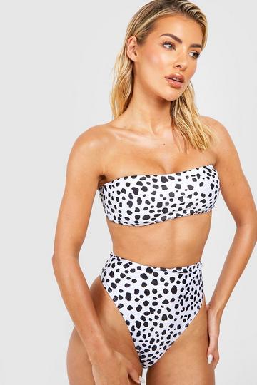 Dalmatian Bandeau Bikini Top white