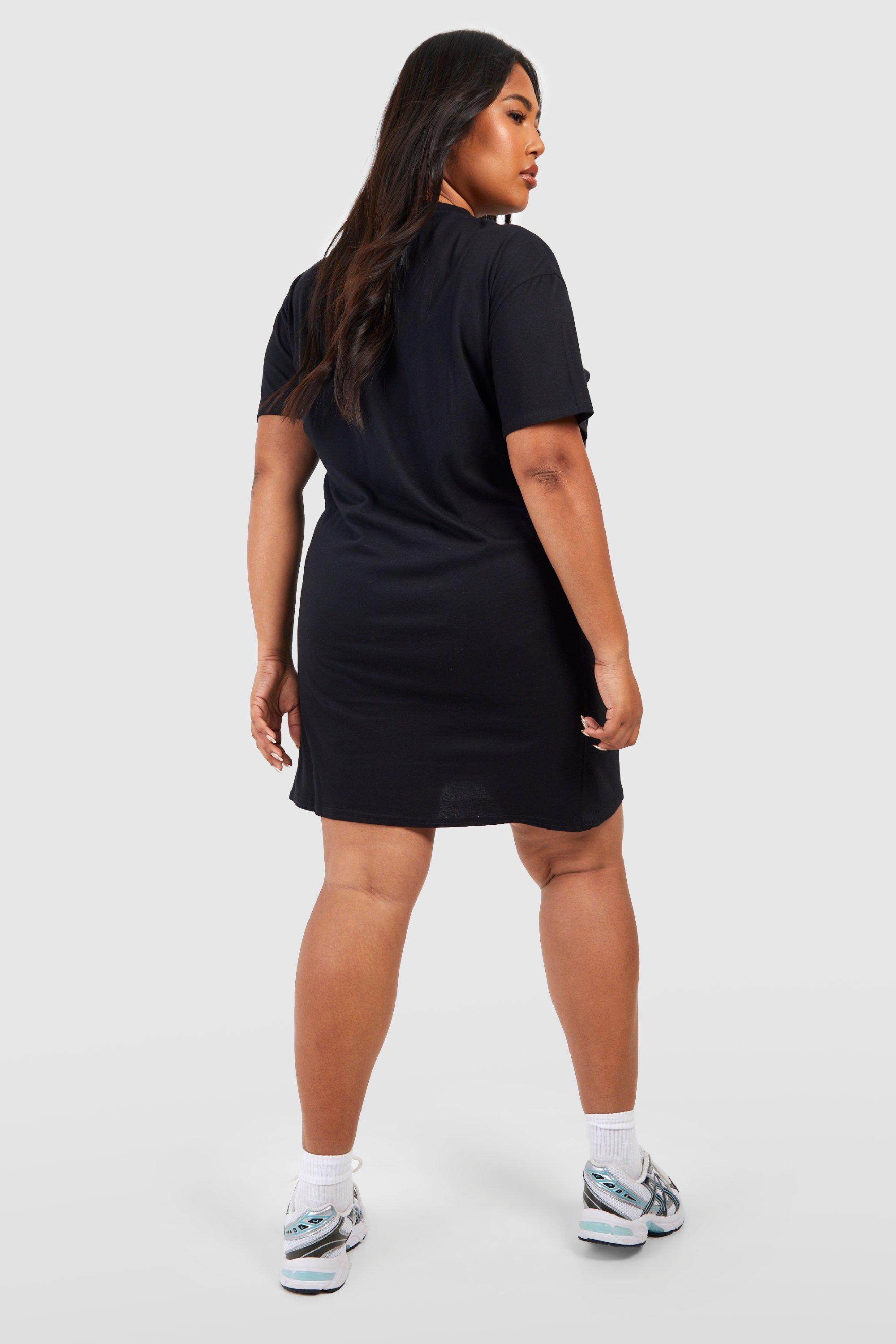Boohoo plus size t shirt dress deals