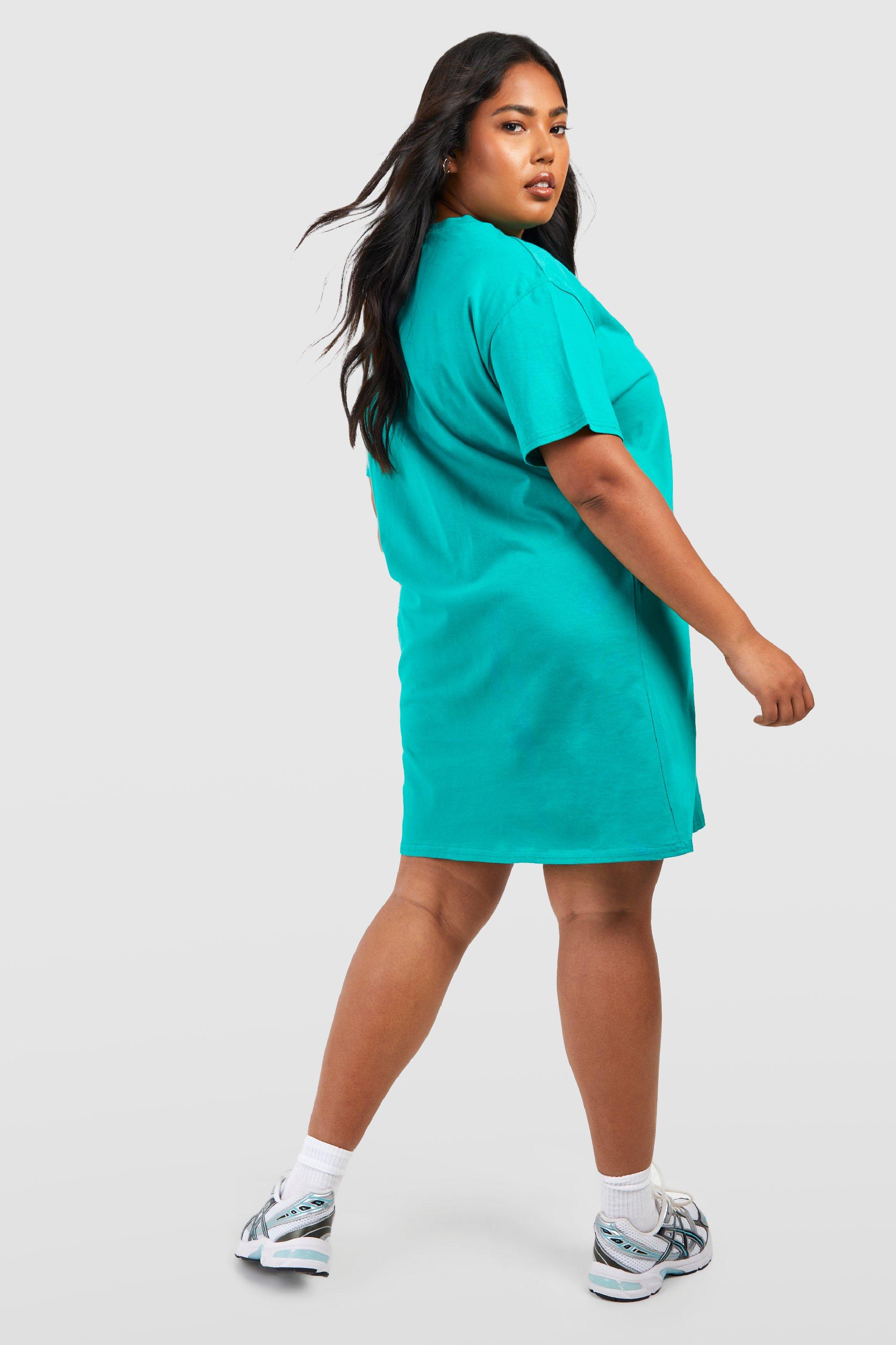 Lime green t cheap shirt dress plus size