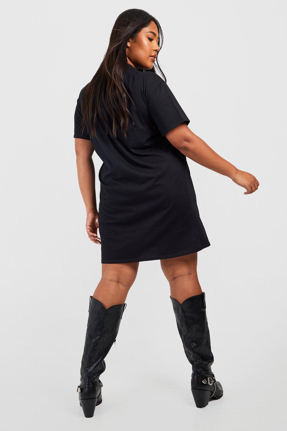 Black t store shirt dress outfit