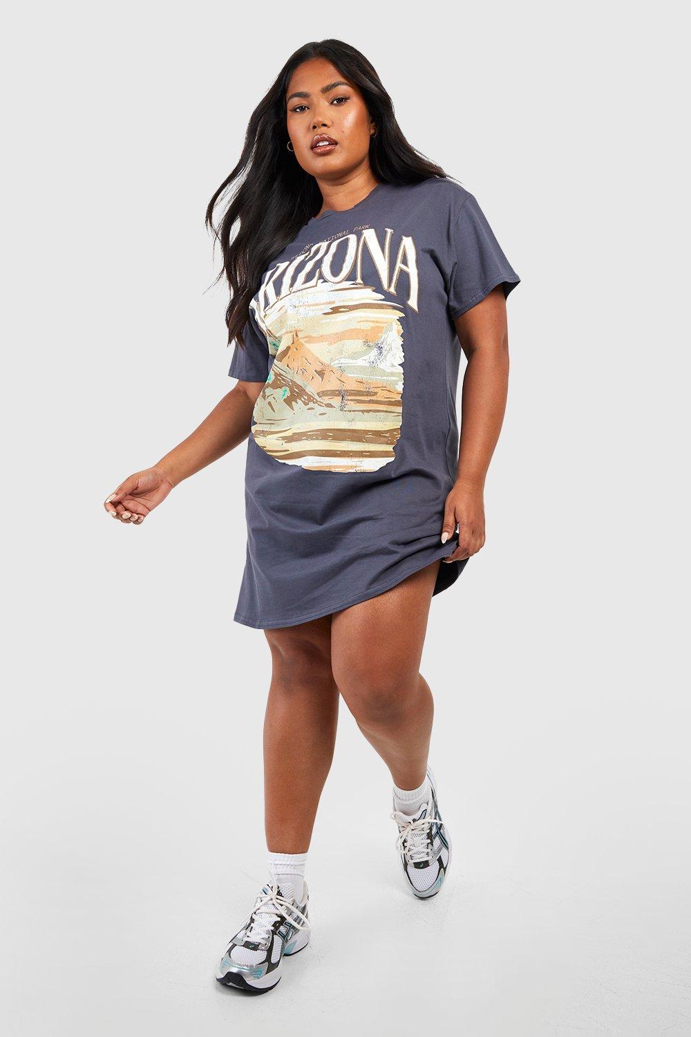 Boohoo plus size hot sale t shirt dress